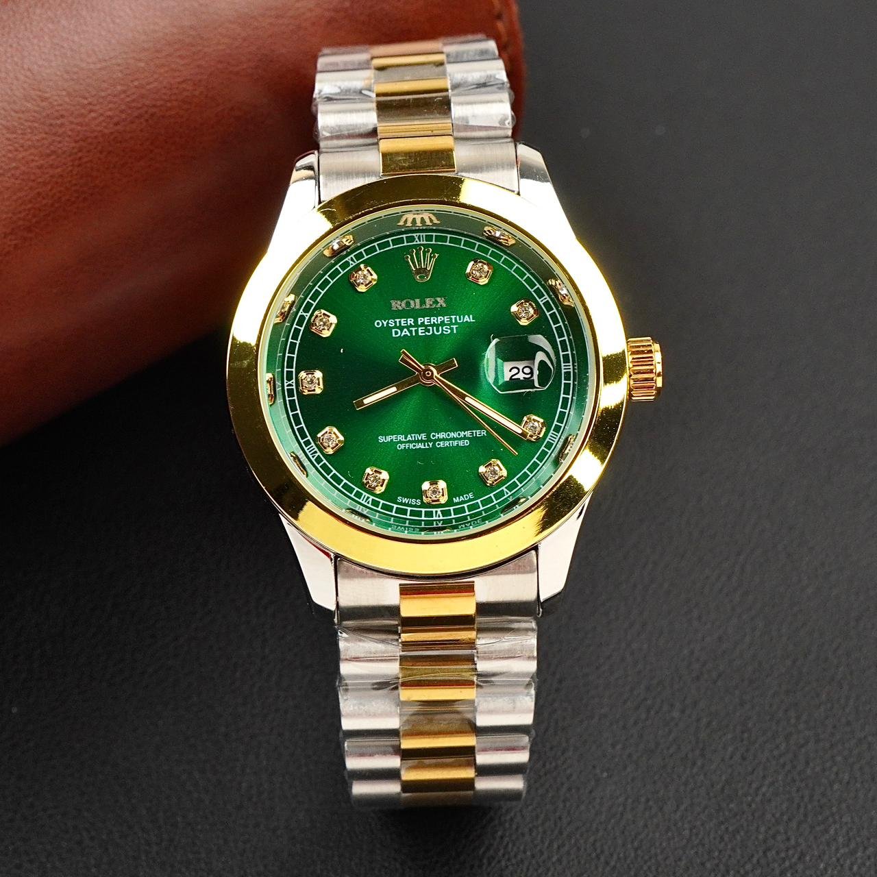 Rolex Watch – two tone green Dial