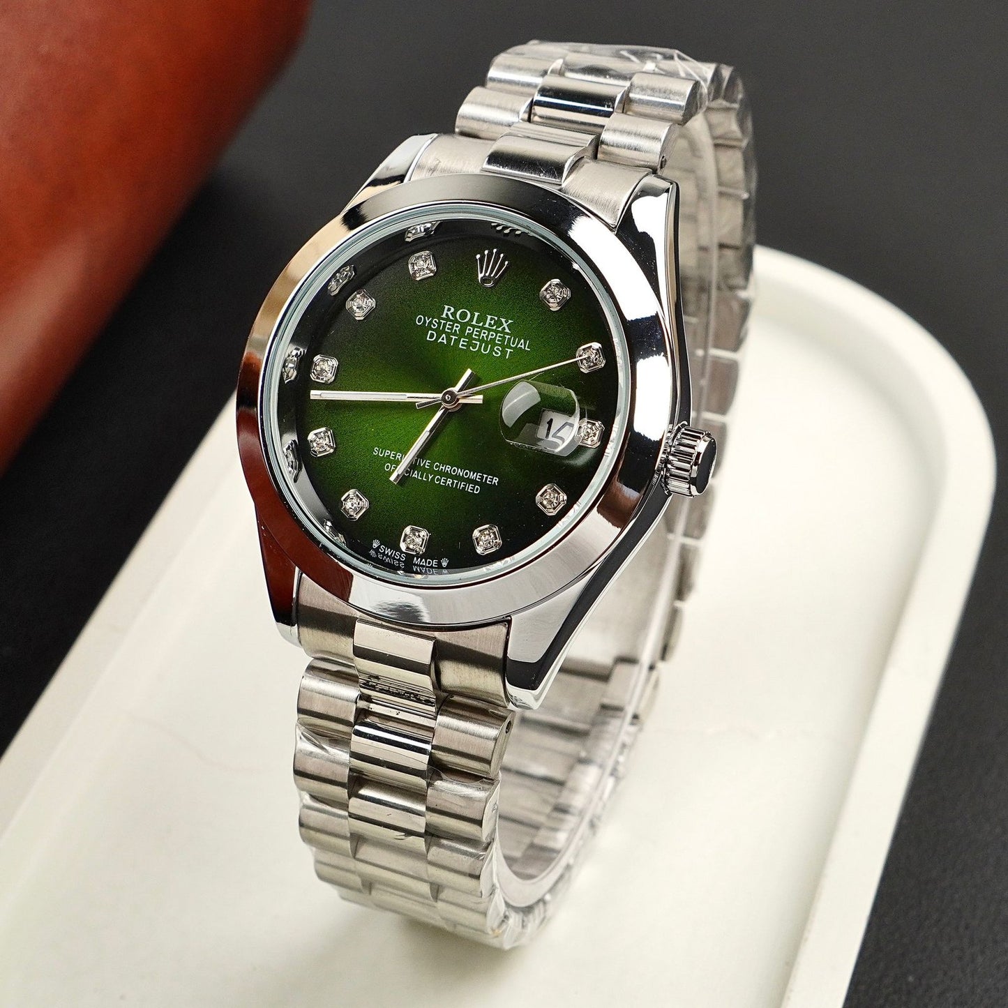 Rolex  Watch – Silver with green Dial