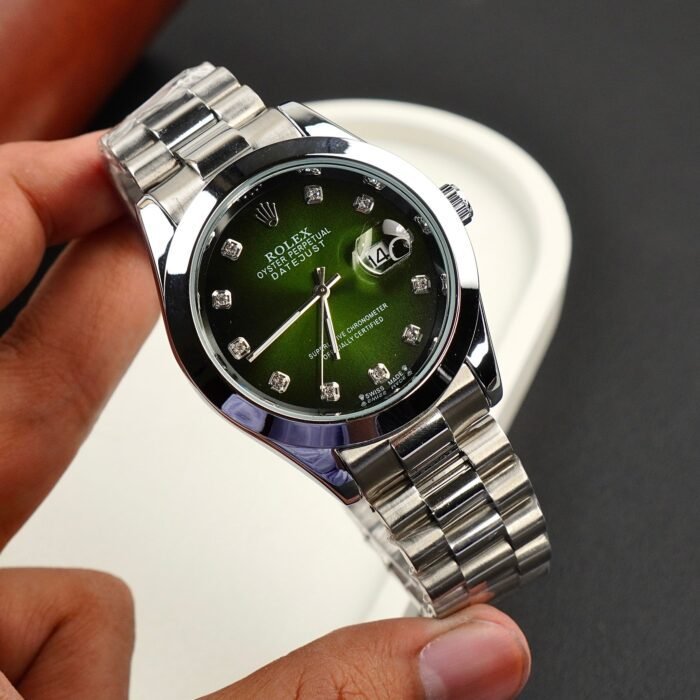 Rolex  Watch – Silver with green Dial