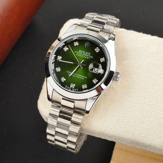 Rolex  Watch – Silver with green Dial
