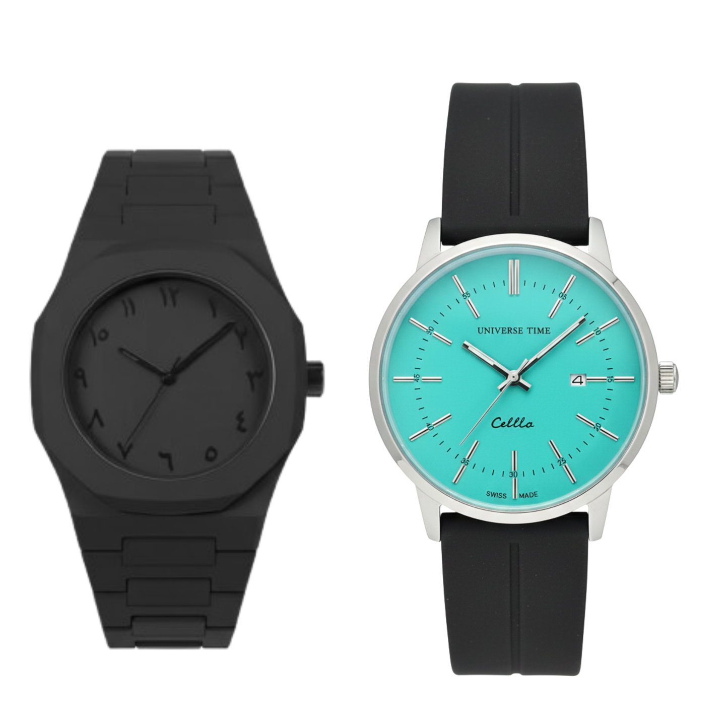 Universe TM Black With Blue Dial + Black Aura – Luxury Combo Deal