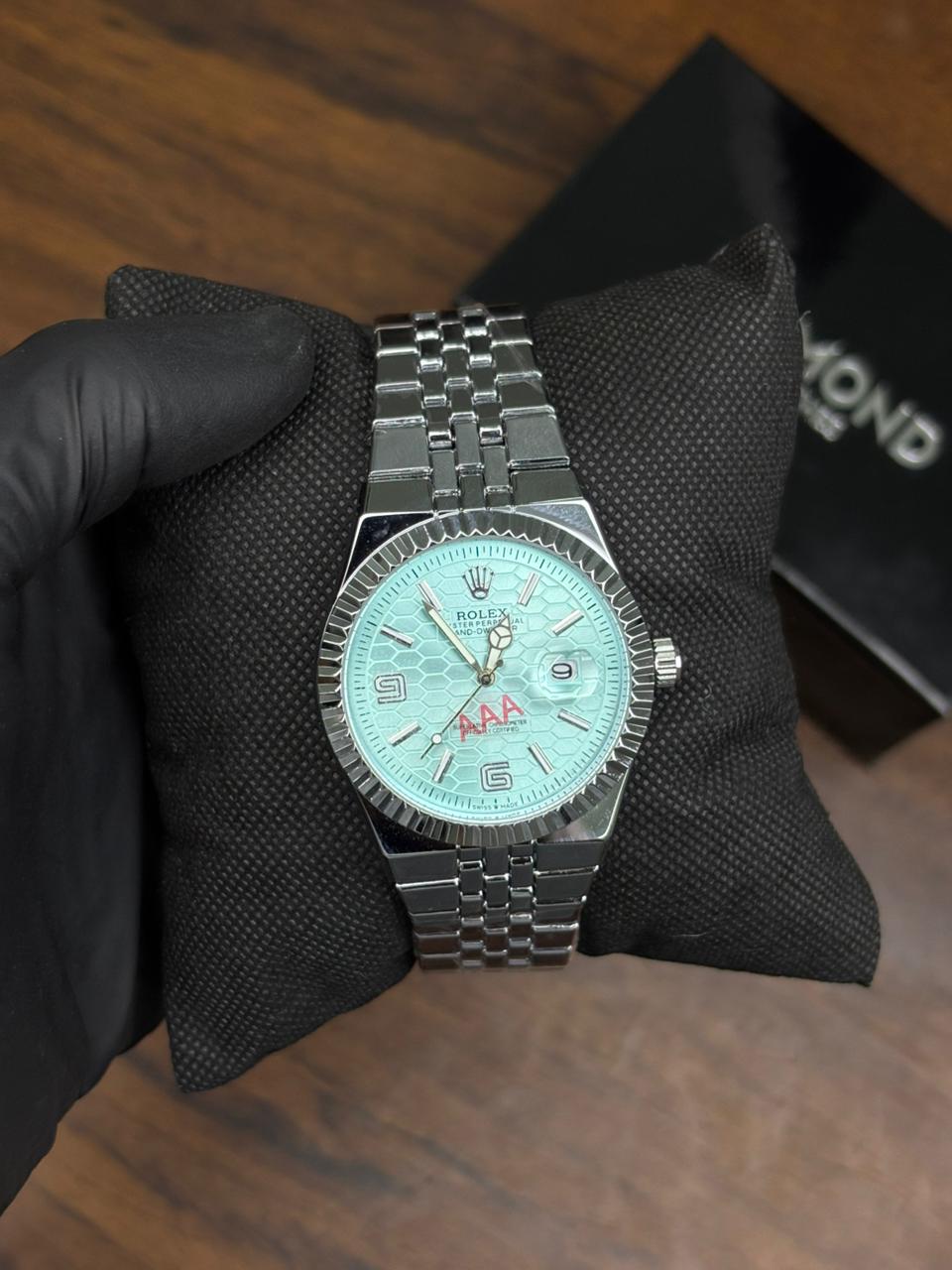 Rolex Watch 2025 Edition - Silver With Tiffany  Dial