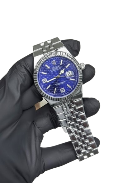 Rolex Watch 2025 Edition - Silver With Blue  Dial