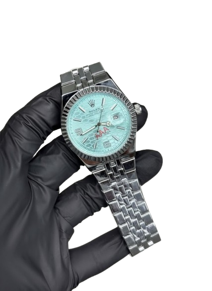 Rolex Watch 2025 Edition - Silver With Tiffany  Dial