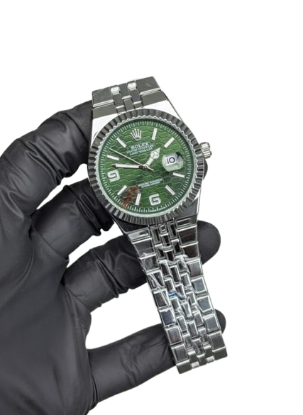 Rolex Watch 2025 Edition - Silver With Green Dial