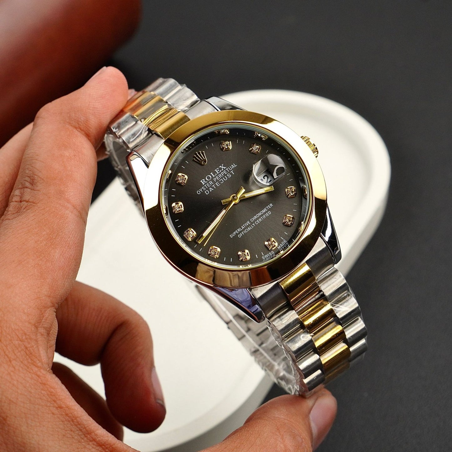 Rolex Watch – Two-Tone black Dial