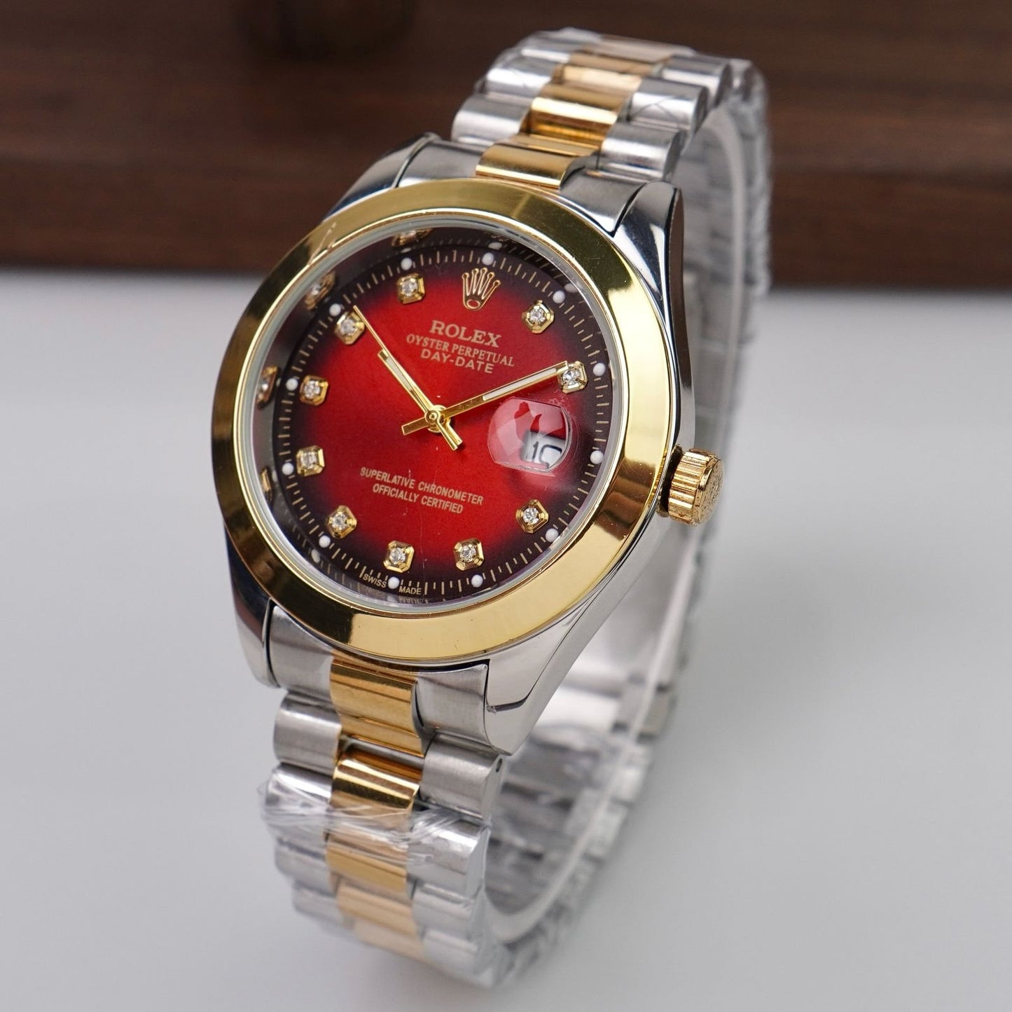 Rolex  Watch – two tone red Dial