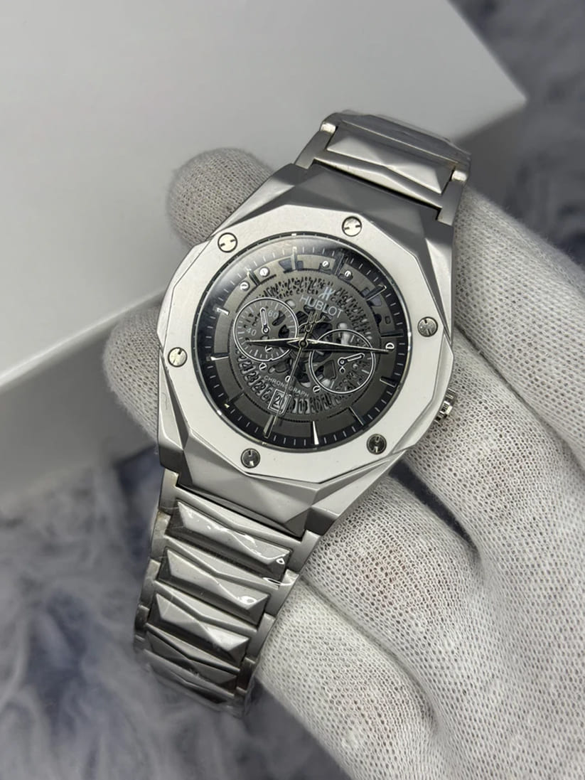 Hublot Watch Diamond Cut – Skeleton Black Dial