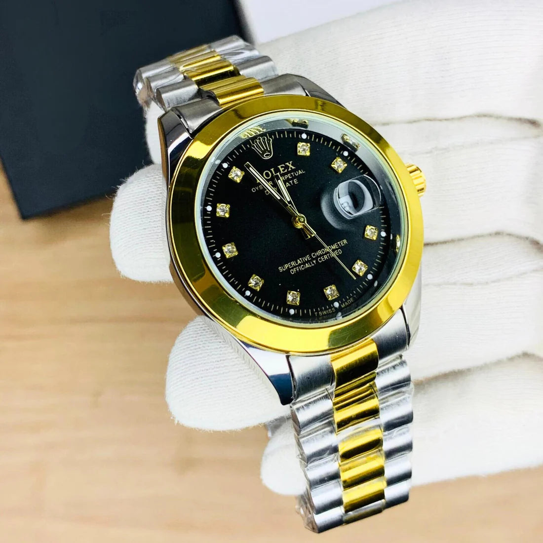 Rolex Watch – Two-Tone black Dial