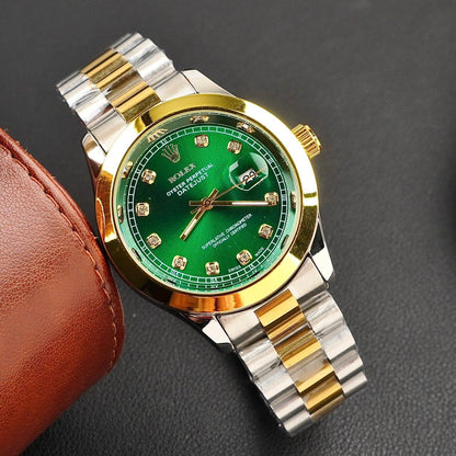 Rolex Watch – two tone green Dial