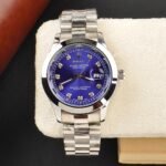 Rolex Watch – silver with blue  Dial