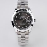 Rolex  Watch – silver with black Dial