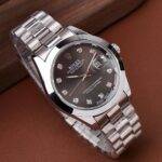 Rolex  Watch – silver with black Dial