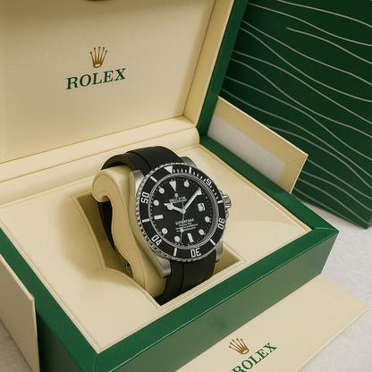 Rolex Submariner Silicon Strap – Black & Silver Dial