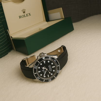 Rolex Submariner Silicon Strap – Black & Silver Dial