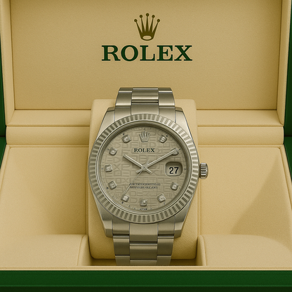 Rolex Semi-Auto Watch – Silver with Black Dial