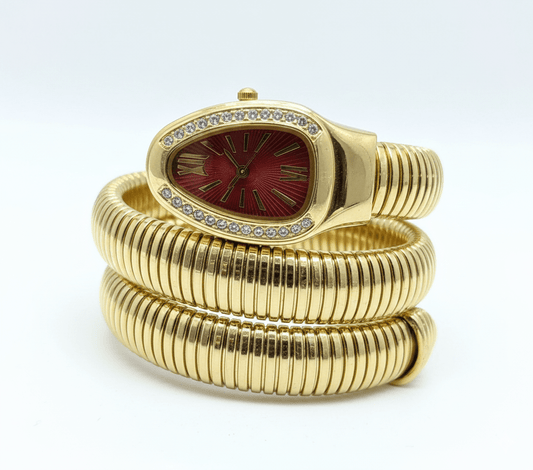 Cobra Curve Ladies Watch – Gold & Red