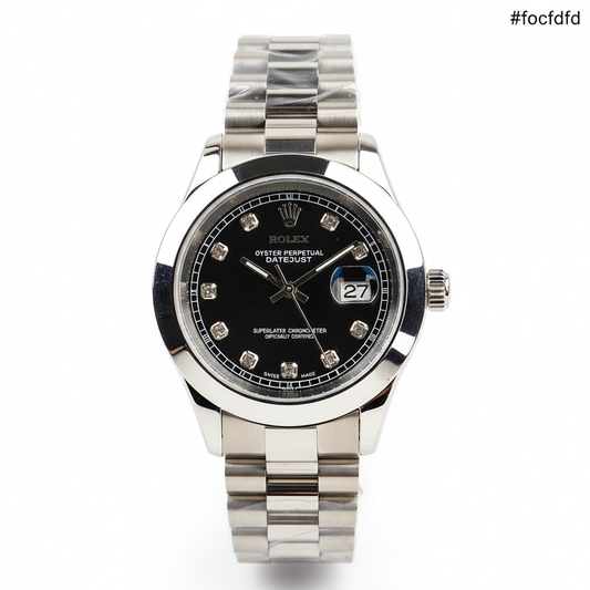 Rolex  Watch – silver with black Dial