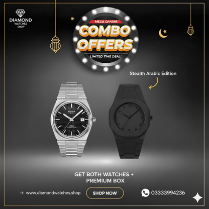Tissot PRX +  Black Aura – Luxury Combo Deal