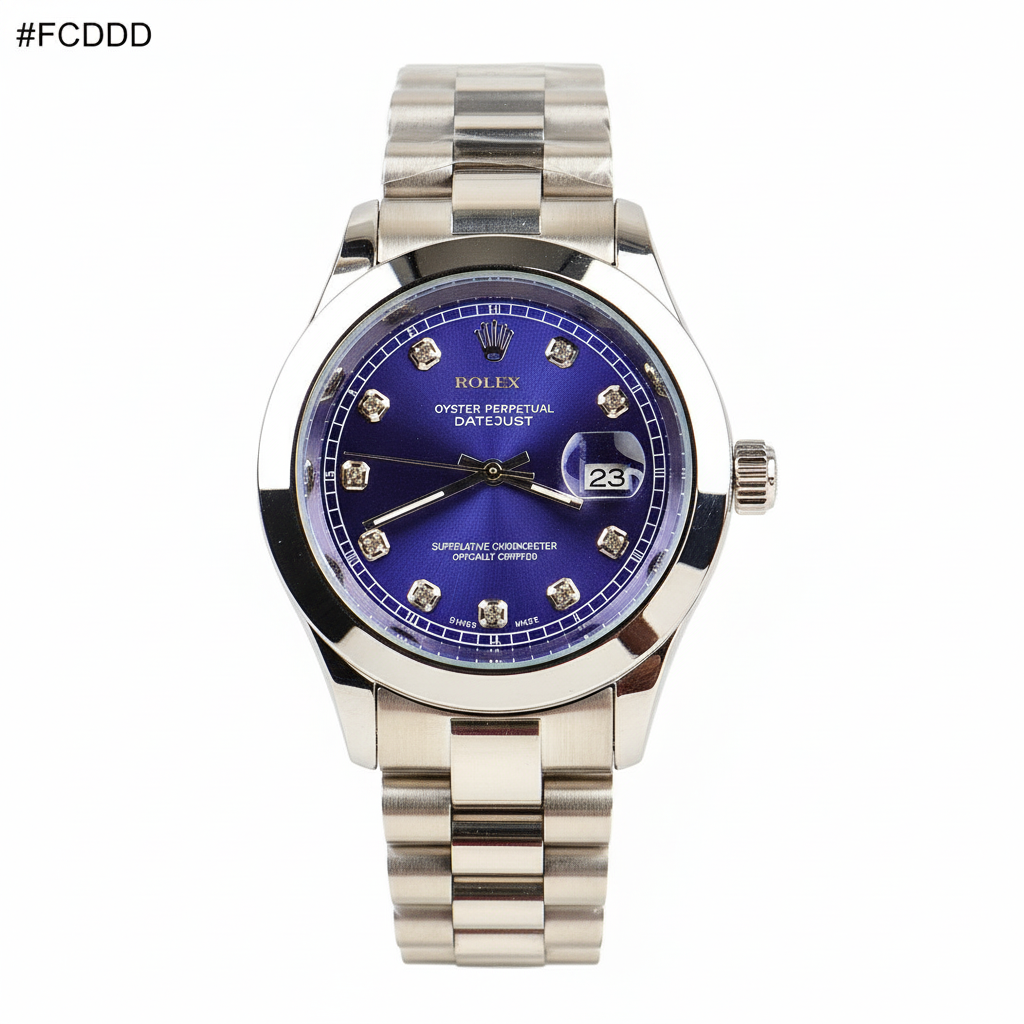 Rolex Watch – silver with blue  Dial