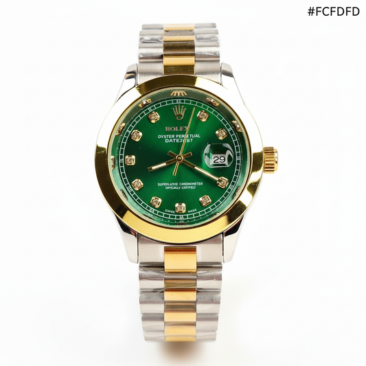 Rolex Watch – two tone green Dial