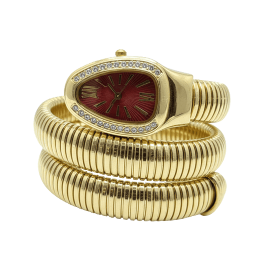 Cobra Curve Ladies Watch – Gold & Red