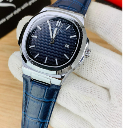 Patek Strap Watch – Blue with Blue Dial
