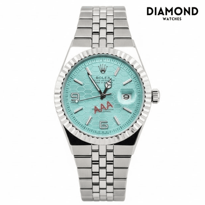 Rolex Watch 2025 Edition - Silver With Tiffany  Dial