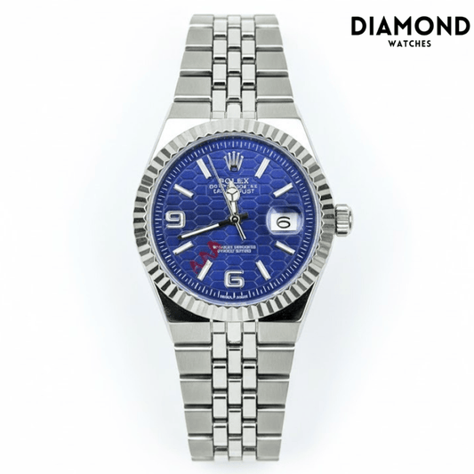 Rolex Watch 2025 Edition - Silver With Blue  Dial