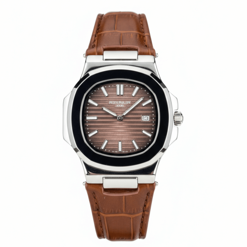 Patek Strap Watch – Brown with Brown Dial
