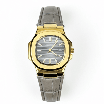 Patek Strap Watch – Grey with Grey Dial