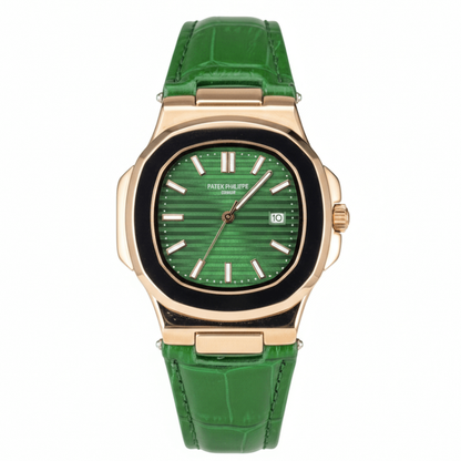 Patek Strap Watch – Green with Green Dial