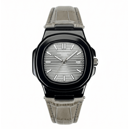 Patek Strap Watch – Grey with Grey Dial