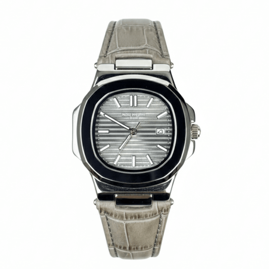Patek Strap Watch – Grey with Grey Dial