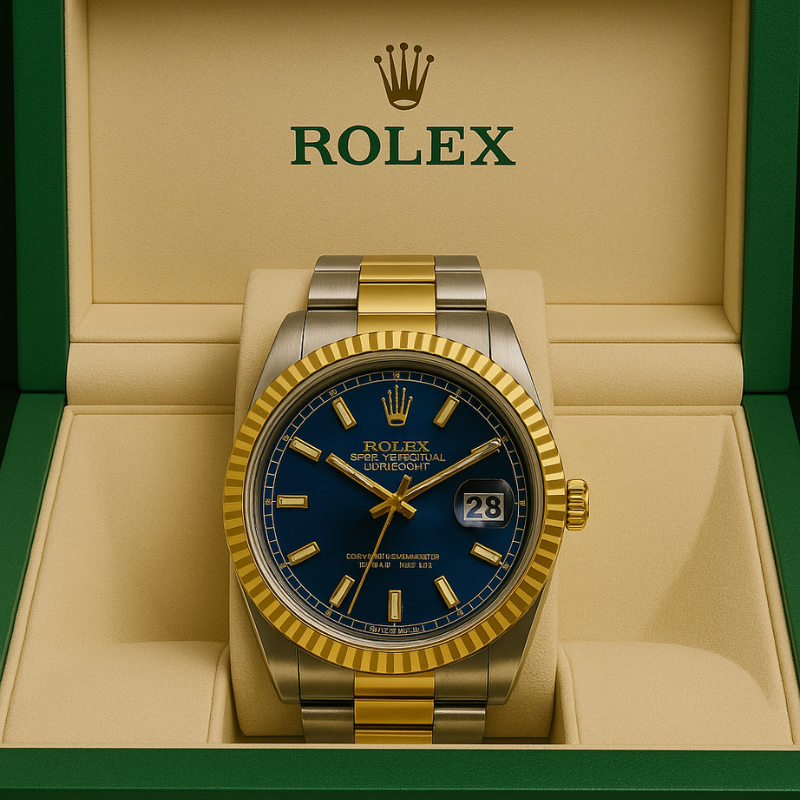 Rolex Semi-Auto Watch – Two-Tone Blue Dial