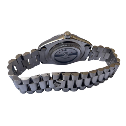 Rolex Semi-Auto Watch – Silver with Black Dial