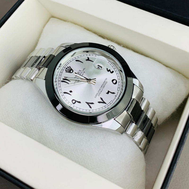 Rolex Watch – black two tone with Arabic  Dial