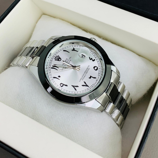 Rolex Watch – black two tone with Arabic  Dial