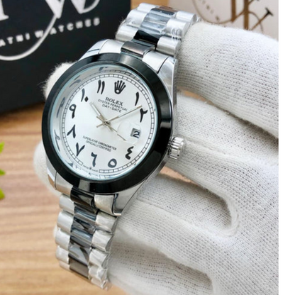 Rolex Watch – black two tone with Arabic  Dial