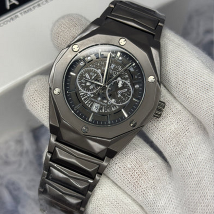 Hublot Watch Diamond Cut – Skeleton full Black Dial
