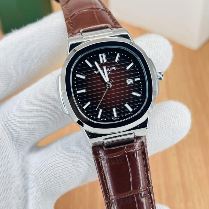 Patek Strap Watch – Brown with brown Dial