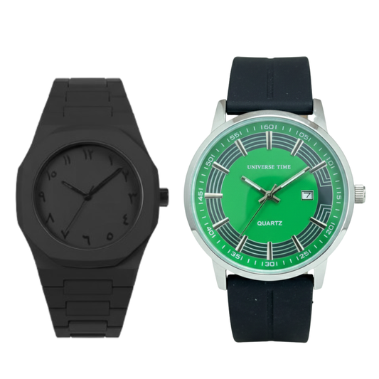 Universe TM Black With Green Dial  + Black Aura – Luxury Combo Deal