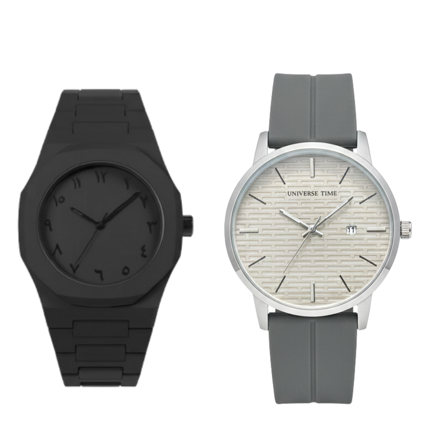 Universe TM Grey With White Dial  + Black Aura – Luxury Combo Deal