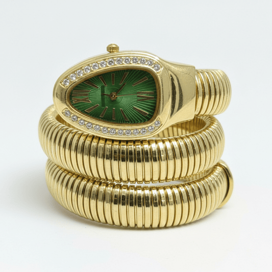 Cobra Curve Ladies Watch – Gold & Green