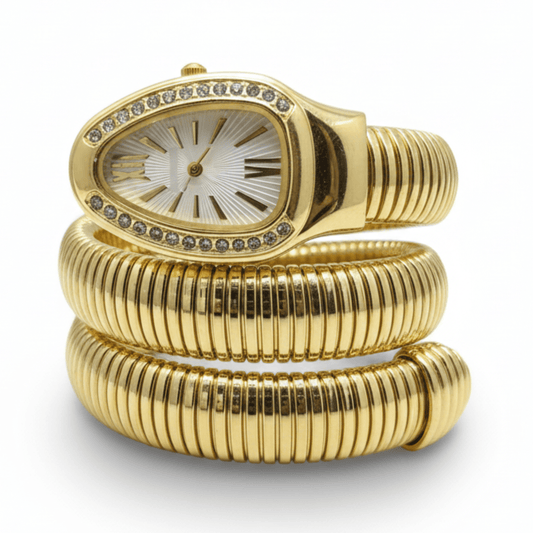 Cobra Curve Ladies Watch – Gold & White