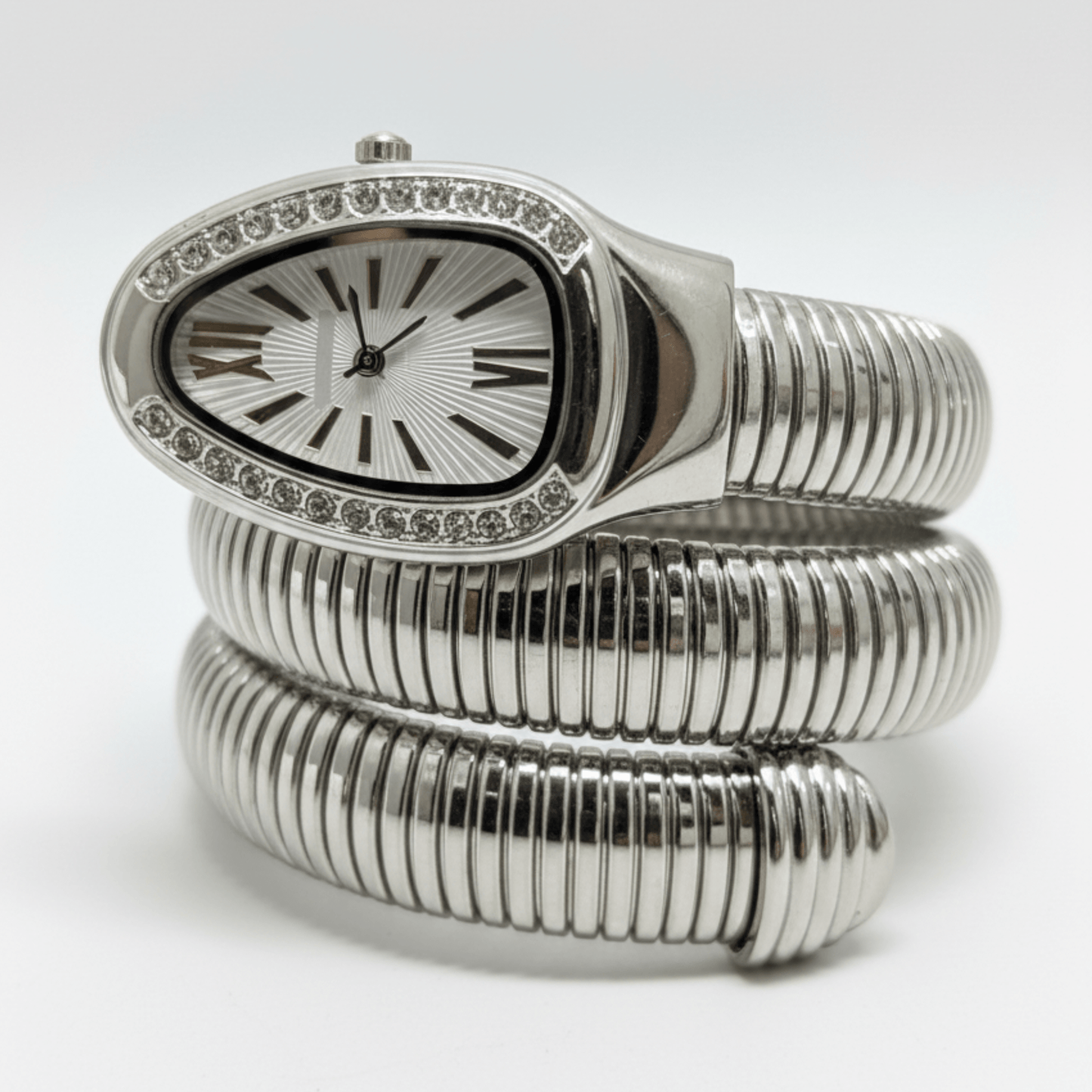 Cobra Curve Ladies Watch – Silver & White