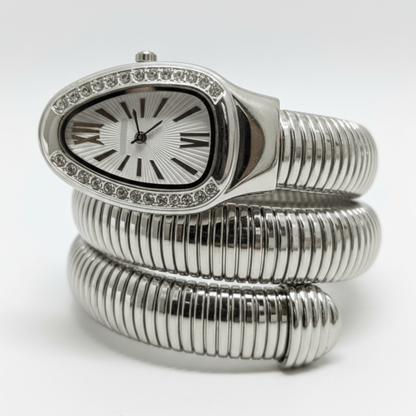 Cobra Curve Ladies Watch – Silver & White