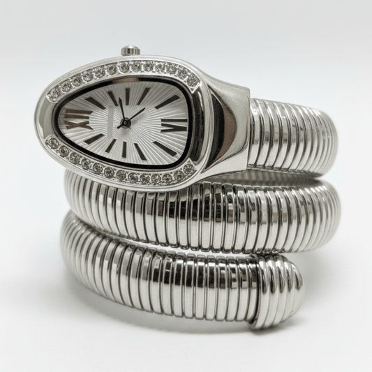 Cobra Curve Ladies Watch – Silver & White