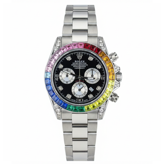 Rlx Daytona - Rainbow - Classic Silver Chain
