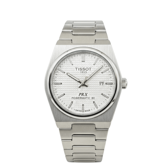 Tissot PRX Luxury Watch – Silver with White Dial